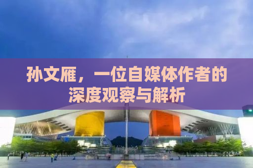孙文雁，一位自媒体作者的深度观察与解析