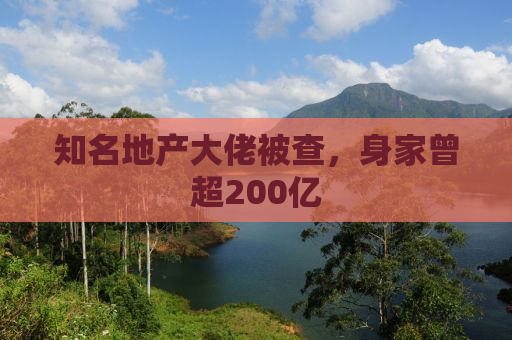 知名地产大佬被查，身家曾超200亿
