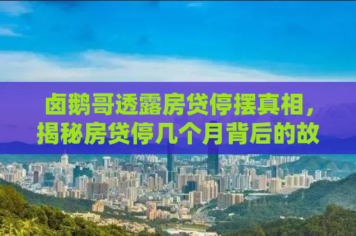 卤鹅哥透露房贷停摆真相，揭秘房贷停几个月背后的故事