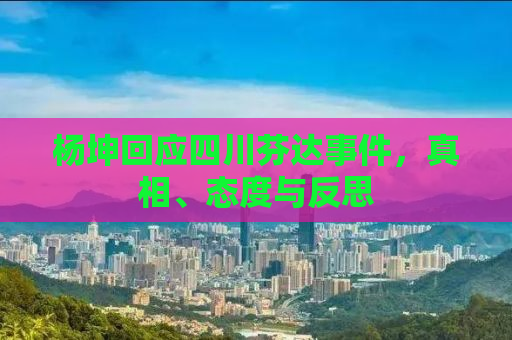 杨坤回应四川芬达事件，真相、态度与反思